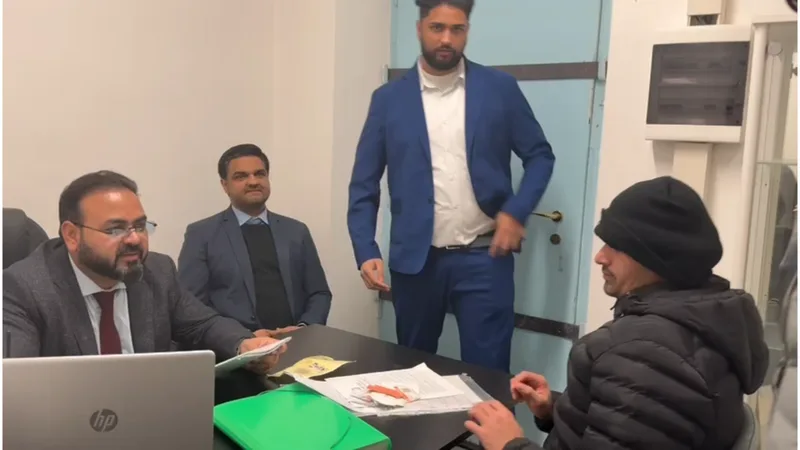 People in discussion around an office desk